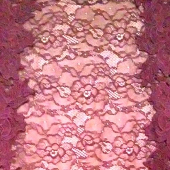 $148 Anthropologie Vintage Top Medium 6 8 Wine Lace Overlay 3/4 Sleeve Mixd Lace - Picture 6 of 16